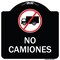Signmission Spanish Traffic No Camiones No Trucks W/ Graphic Heavy-Gauge Aluminum Sign, 18" x 18", BW-1818-22881 A-DES-BW-1818-22881 - alternate 1